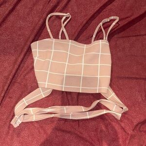 Pink gingham 2 piece set - tie back top and shorts